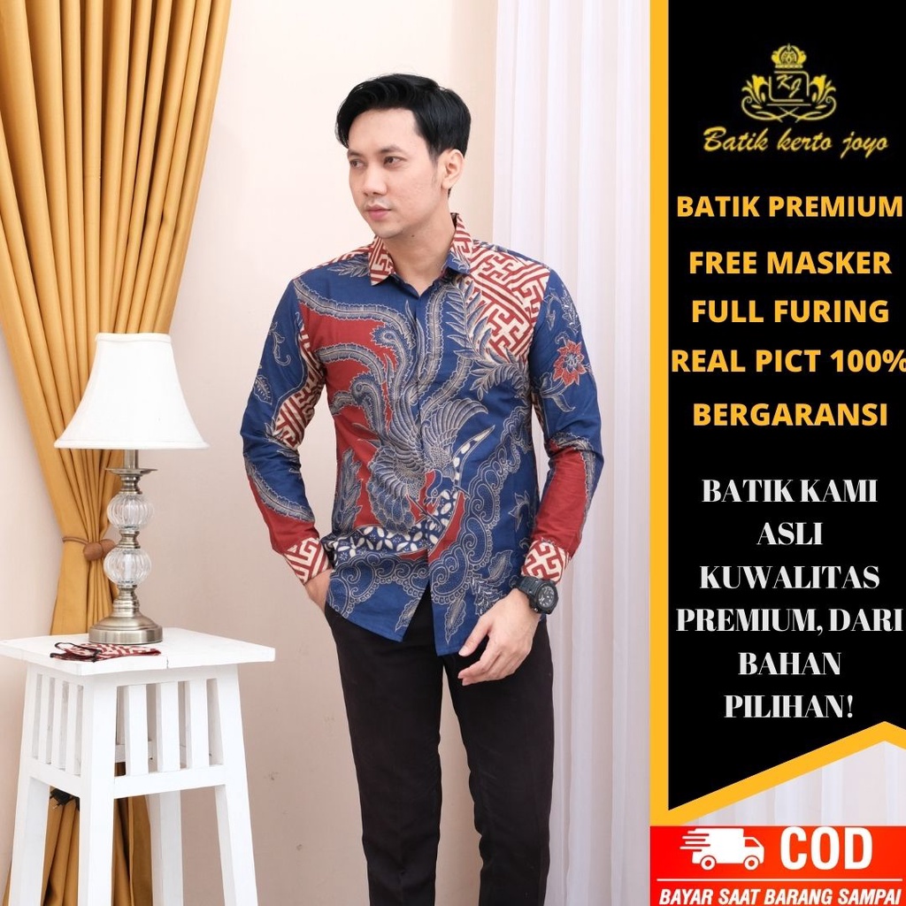 Batik pria modern slimfit Baju Batik Pria Lengan Panjang slim fit baju batik pria premium baju seragam batik KJ002 kemeja batik pria lengan panjang full furing baju batik alisan pria Kemeja batik slim fit pria batik slimfit batik pria premium batik solo