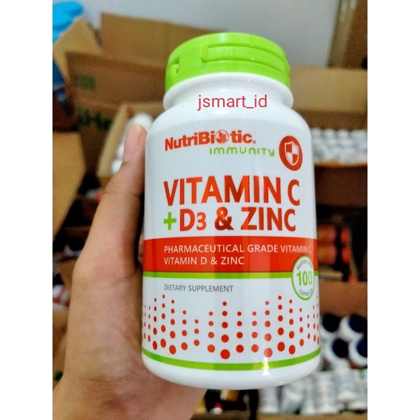 NUTRIBIOTIC IMMUNITY VITAMIN C+VITAMIND3&ZINC VITAMINC VITAMIN D3 ZINC (3 GABUNGAN VITAMIN)
