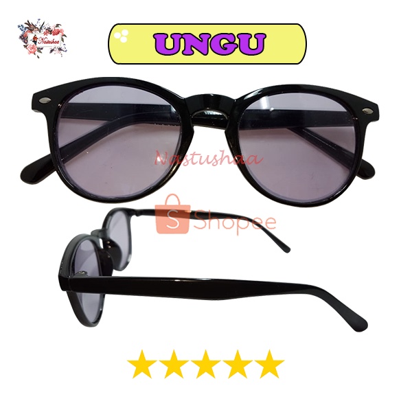 Kacamata Hitam Wanita Pria Bingkai Oval Lensa Warna Korea Style Kaca Mata Vincent Fashion Sunglasses Import Unisex FREECASE