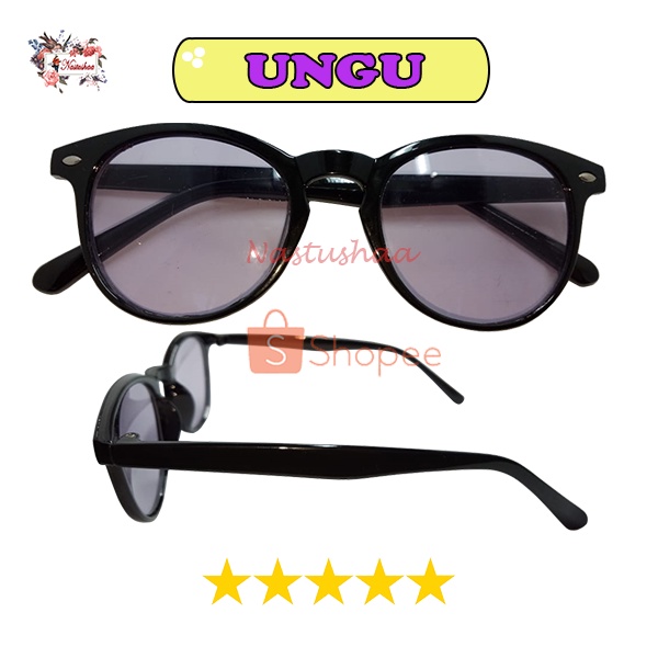 Kacamata Hitam Wanita/Pria Sunglasses Korean Fashion Candy Color Kaca Mata Vincent Bingkai Hitam Oval Lensa Anti UV NOCASE