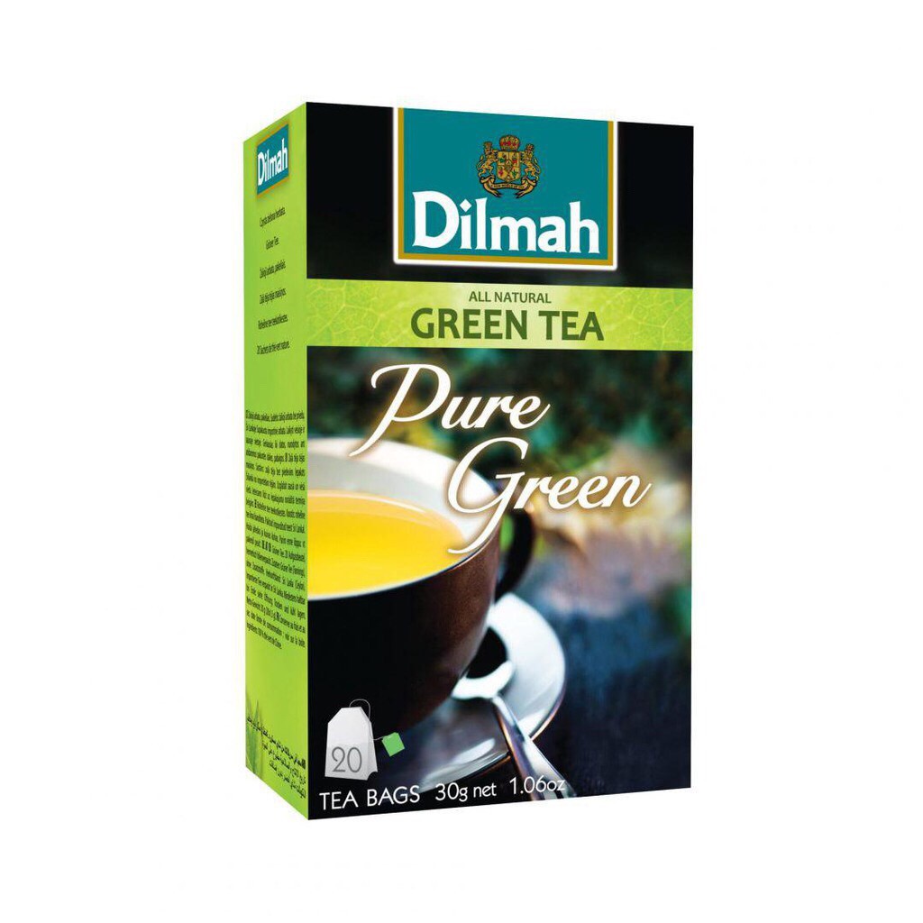 Teh Dilmah Pure Green Tea (20 x 1,5gr) | Tag Tbag | Teh Celup