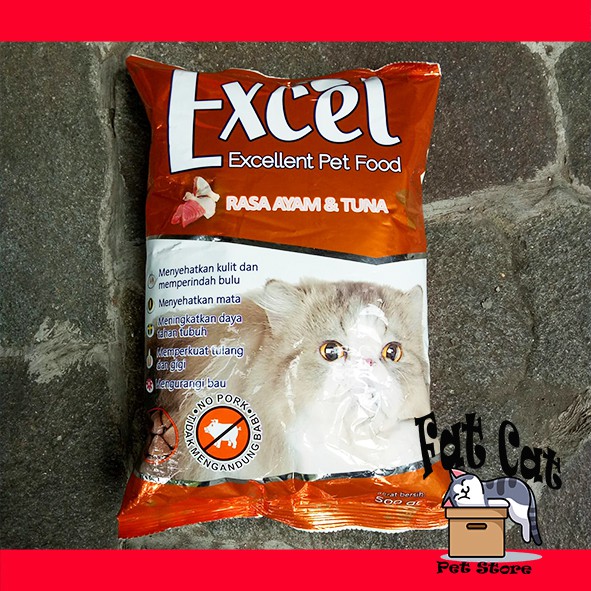 Makanan kucing EXCEL makanan kucing kering 500 Gram