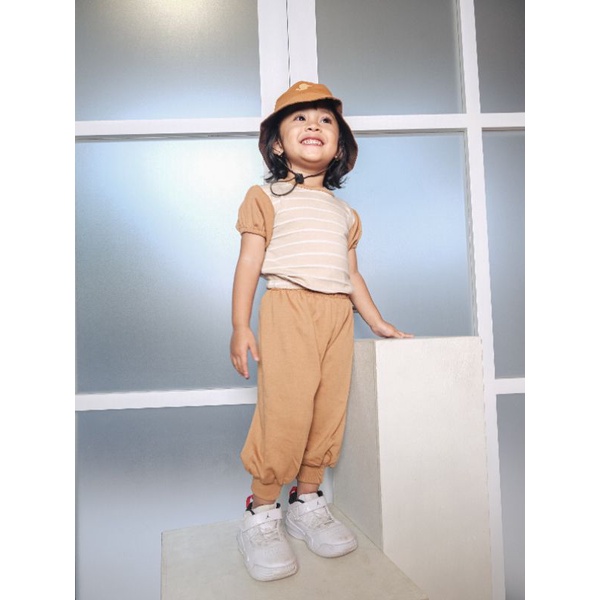 DAIVA SET - Promo 10.10 Baju Setelan Anak Bayi Baby Kids Cewek Perempuan tangan balon crop Laki Terry Cotton Murah 1 2 3 4