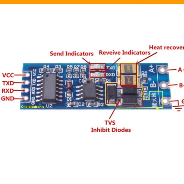 Two Way Converter UART TTL to RS485 TX RX industrial grade