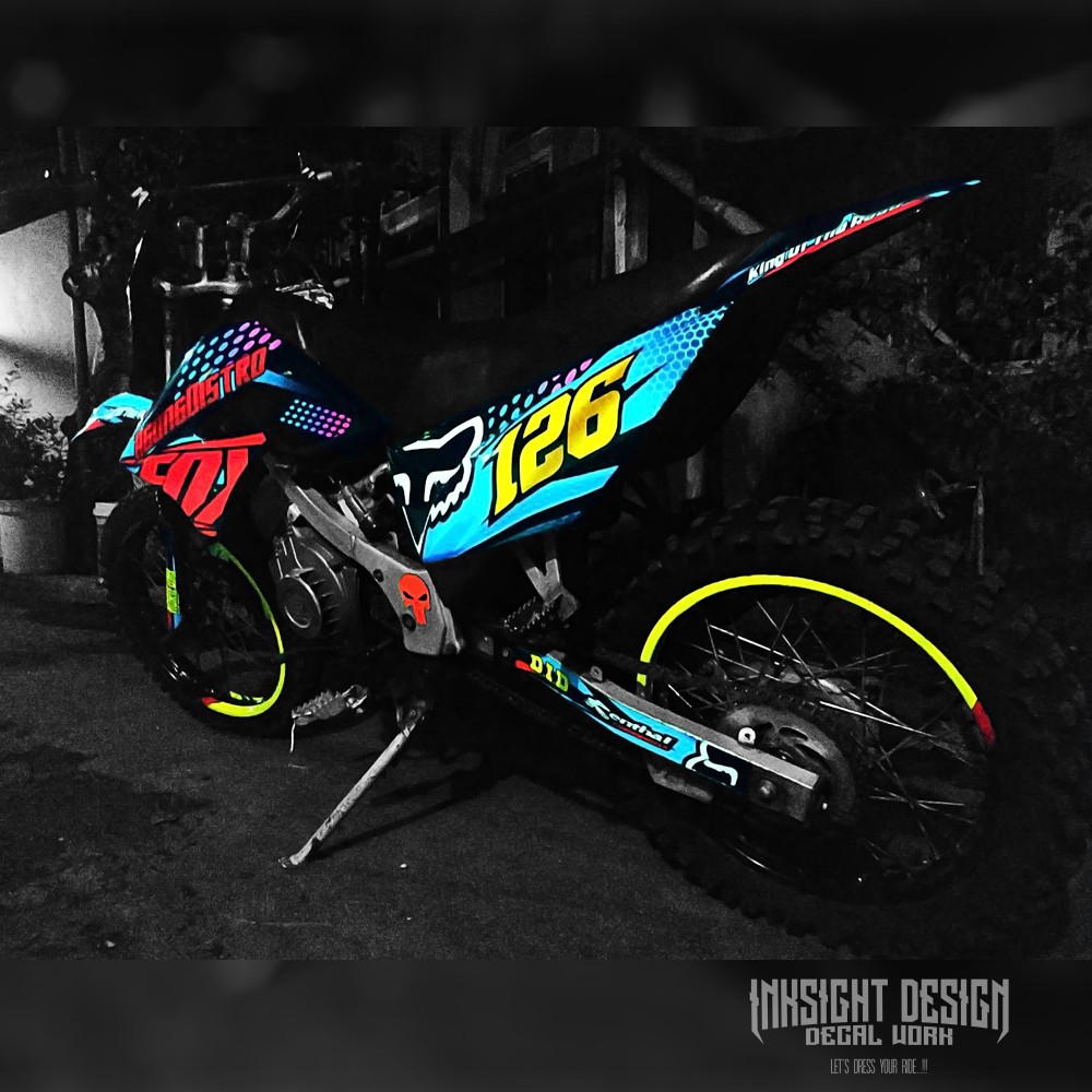Decal KLX 150 KLX LAMA KLX L KLX S KLX G Dekal Sticker Motor Custom Grafis Biru Merah