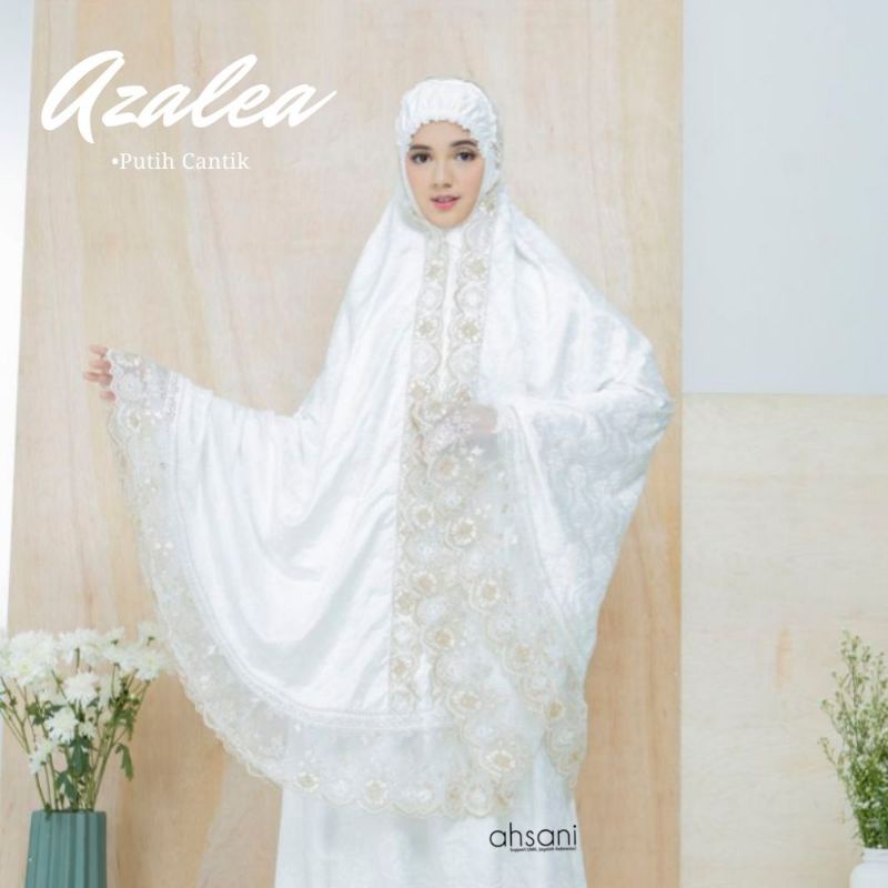 MUKENA SUTRA SUTERA AHSANI RENDA TILE AZALEA FULL BORDIR MUKENA PUTIH TELEKUNG RUKUH MUKENA MEWAH
