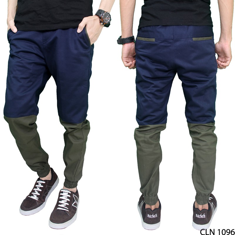 Celana Jogger Pria Chino Navy Hijau – CLN 1096