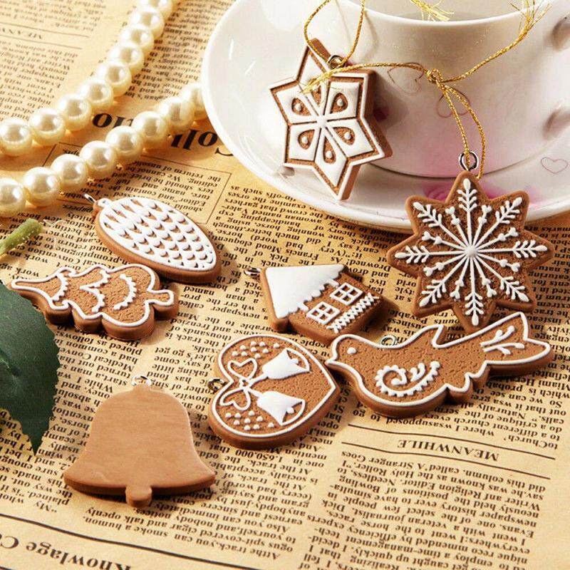 11pcs / Set Liontin Desain Gingerbread Man Untuk Dekorasi Pohon Natal