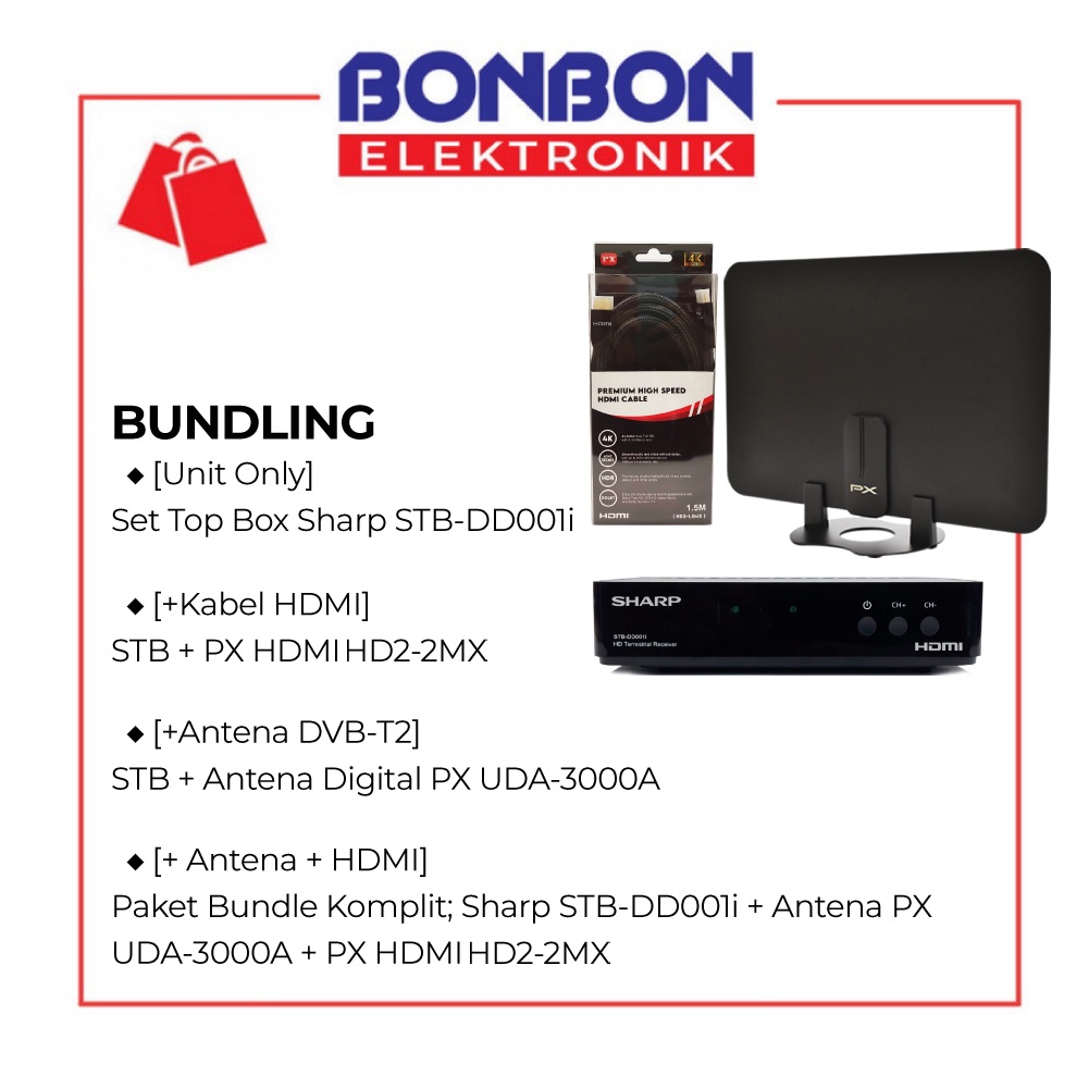 Bundling Sharp Set Top Box STB-DD001i + Antena Digital PX UDA-3000A