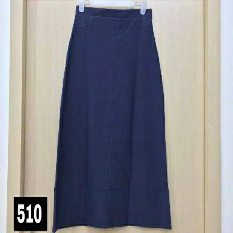 Rok Stretch Denim DAUKY Aline Skirt - A Line-510 Navy
