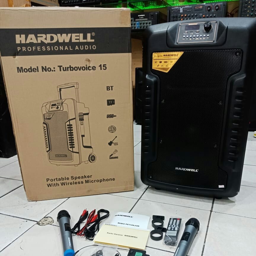 Speaker Portable Hardwell Tubrovoice 15 Turbovoice15 15 Inchi