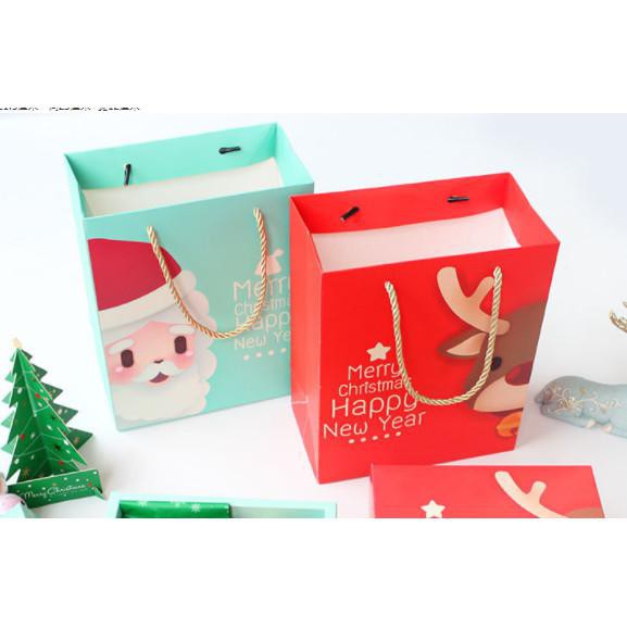 

PROMO - Paper Bag Natal Tali Gold / Kantong Goodie Sovenir Christmas - acak warna