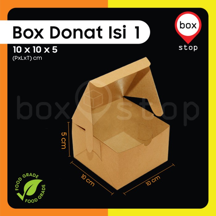 Box Donat - Kotak Donat - Dus Donat Donut - COKLAT- Isi 1 (100 pcs)