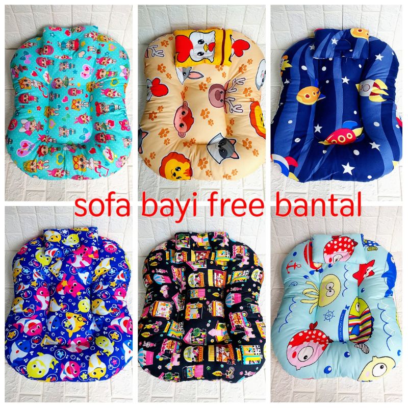 sofa bayi free bantal portable multifungsi kasur bayi lucu murah