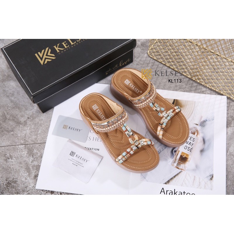 Kelsey KL113 Sandal Wedges 5cm Wanita-5