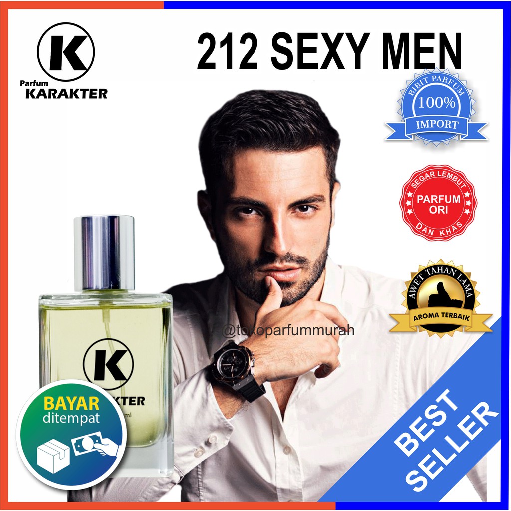 Bisa Cod | Parfum Cowok 212  Sexy Man  Bibit Parfum Import Wangi &amp; Tahan Lama  Kemasan 50ml