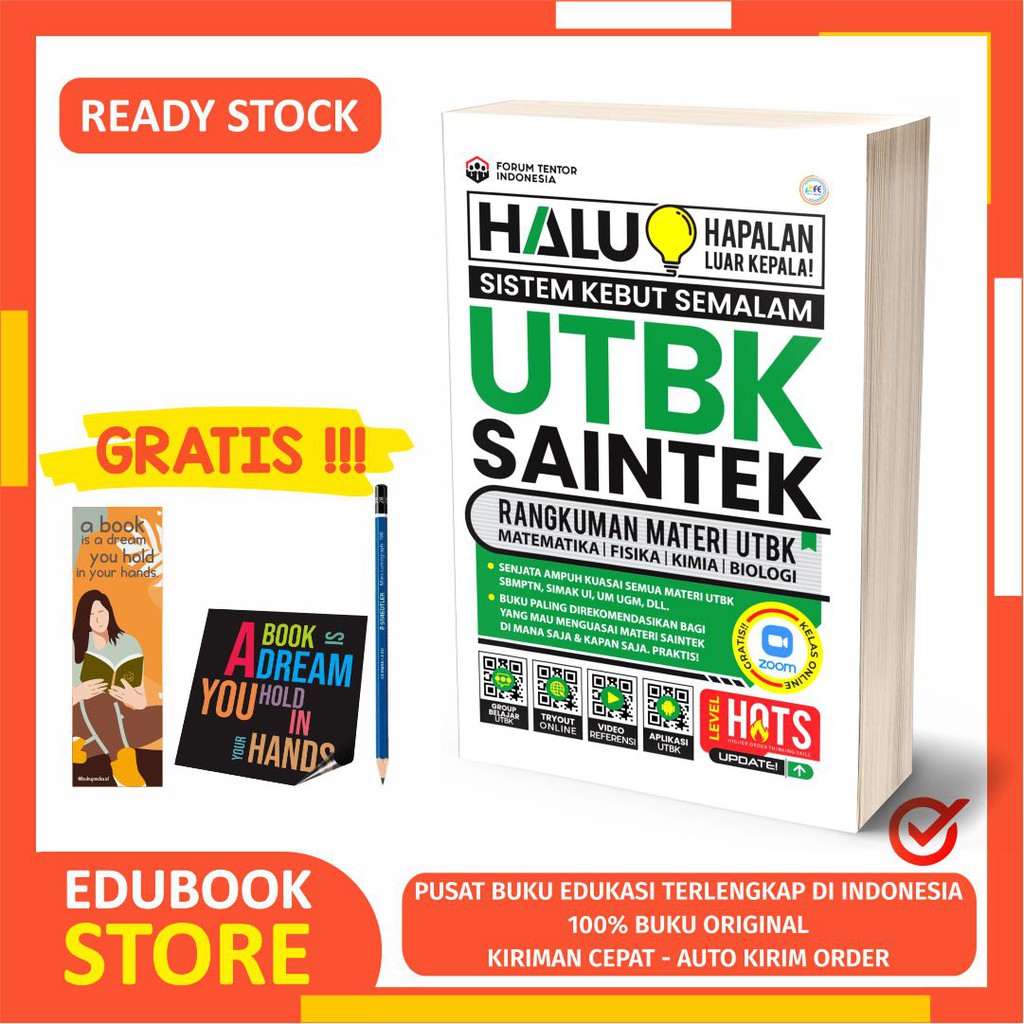 

BARU!!! BUKU POCKET HALU UTBK SAINTEK 2022 ( BONUS BOOKMARK, PENSIL 2B, STIKER )
