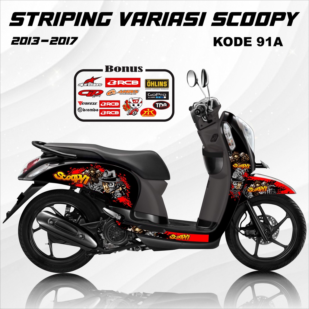 Striping Scoopy Stiker Scoopy 2013/2017 Kode 91