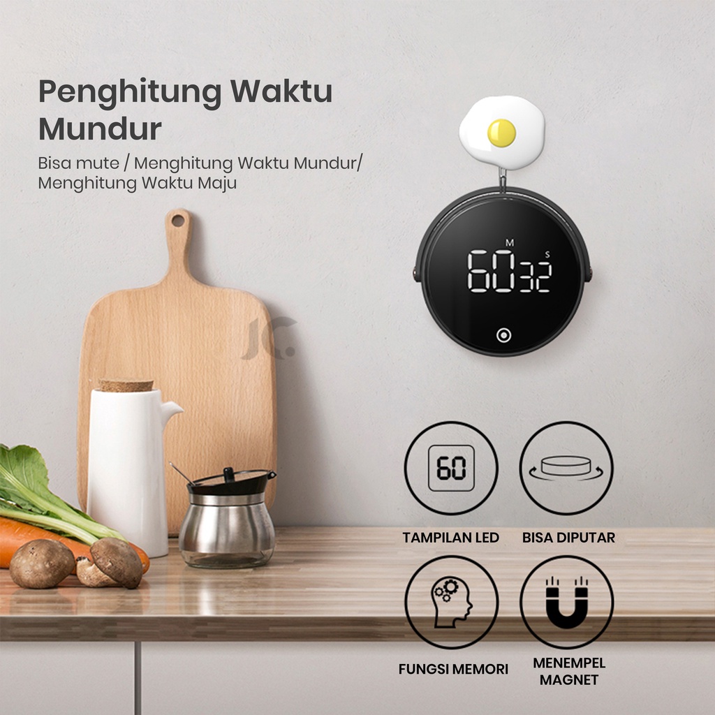 KITCHEN TIMER DAPUR - MASAK | ALARM ROTATION DIGITAL COUNTDOWN F1