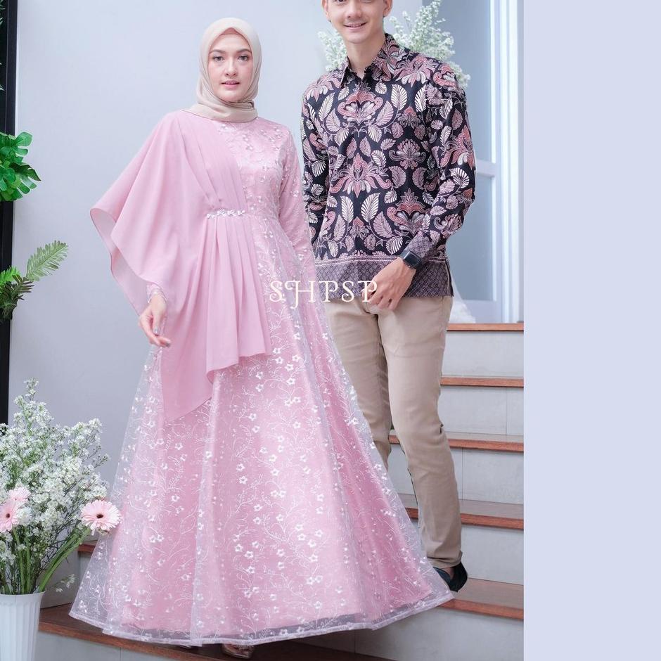 Mall SHOPASHOP SOLO Batik Couple Rayya Tulle mutiara kombinasi ceruty payet & kemeja batik new
