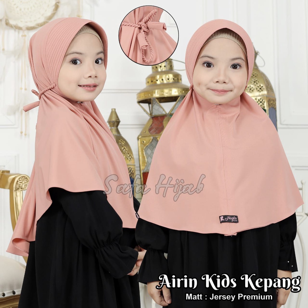 Kerudung Anak Jilbab Instan Anak Airin Kids Kepang Hijab Instan Tali Jersey Airis Safa Hijab
