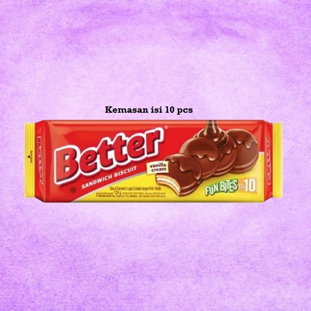 

BETTER Sandwich Biscuit Fun Bites Kemasan Isi 10 pcs 120gr gram Coklat Cokelat Chocolate Snack Makanan Ringan Camilan Cemilan Kue Cookies Wafer Kukis Jajan Jajanan Instan Siap Saji Kemasan Bahan Sajian Shoppa Corner Malang Jawa Timur