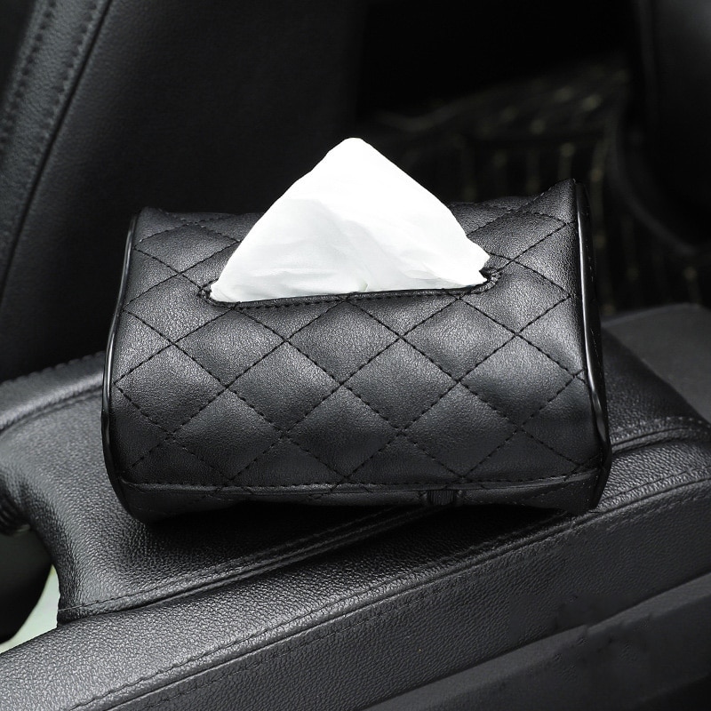 Tissue Box PU Leather Car Tissue Box Tempat Serbet Sun Visor kotak Penyimpanan Gantung Untuk Jok Belakang Mobil Gantung Paper Holder kotak tisu kereta