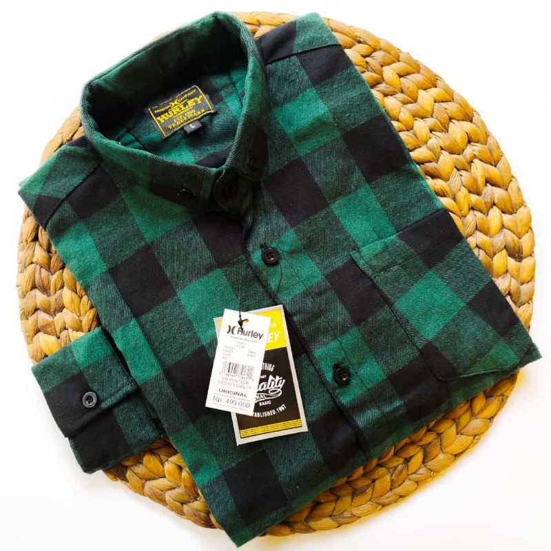 Kemeja Flanel Pria Dan Wanita  Premium Lengan Panjang Hurley Original