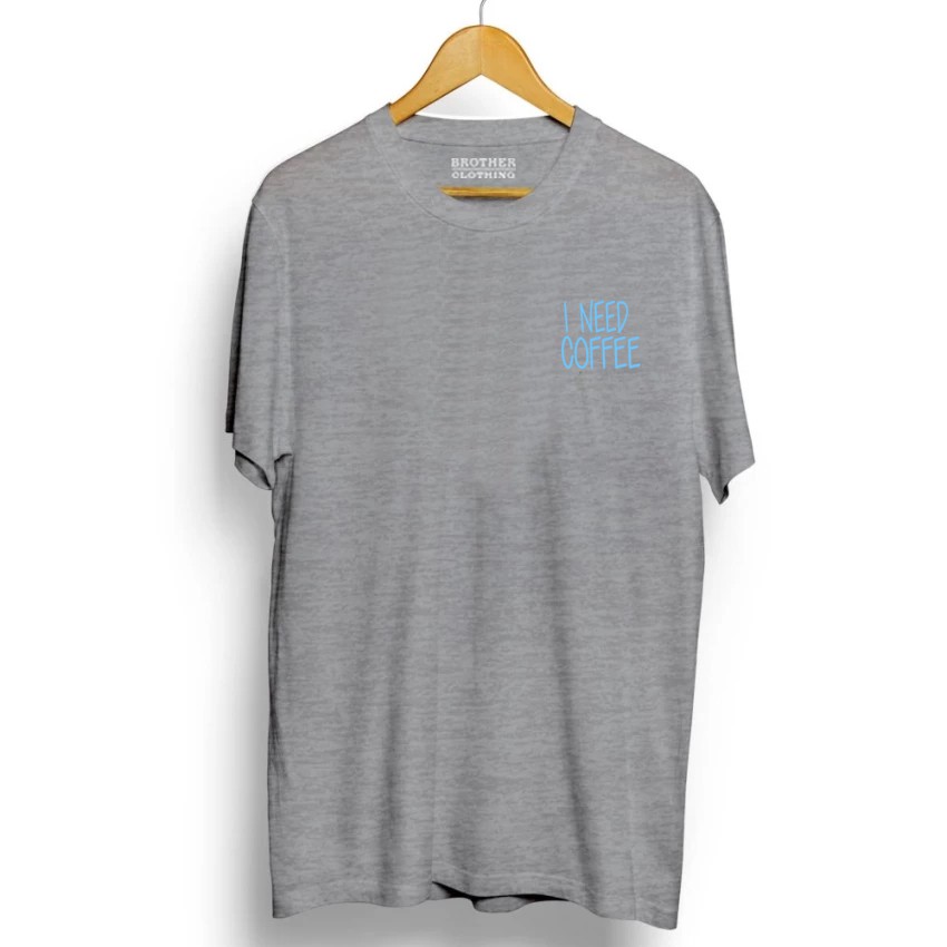 Kaos Distro I Need Coffee Little Light Blue - Abu Misty Premium