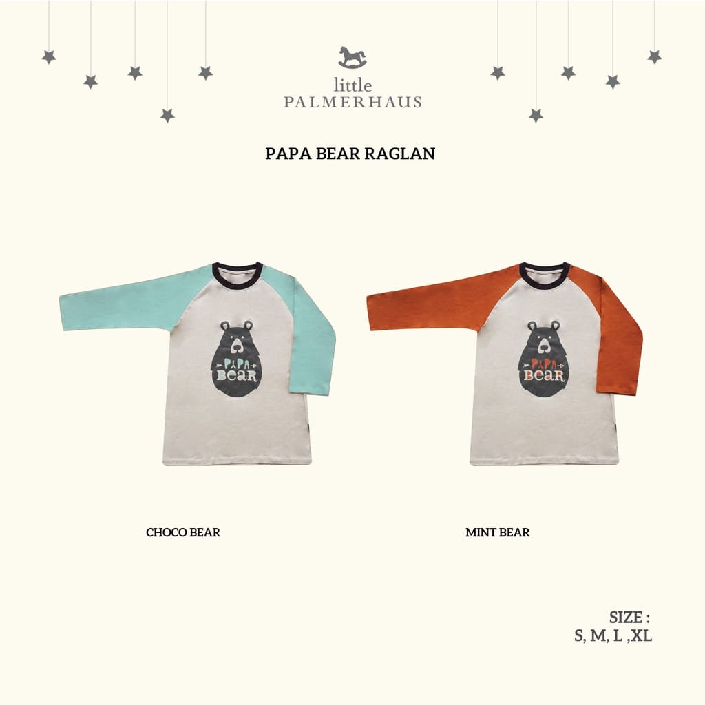 Little Palmerhaus - PAPA BEAR Raglan Family Series (Kaos Pria/Ayah)