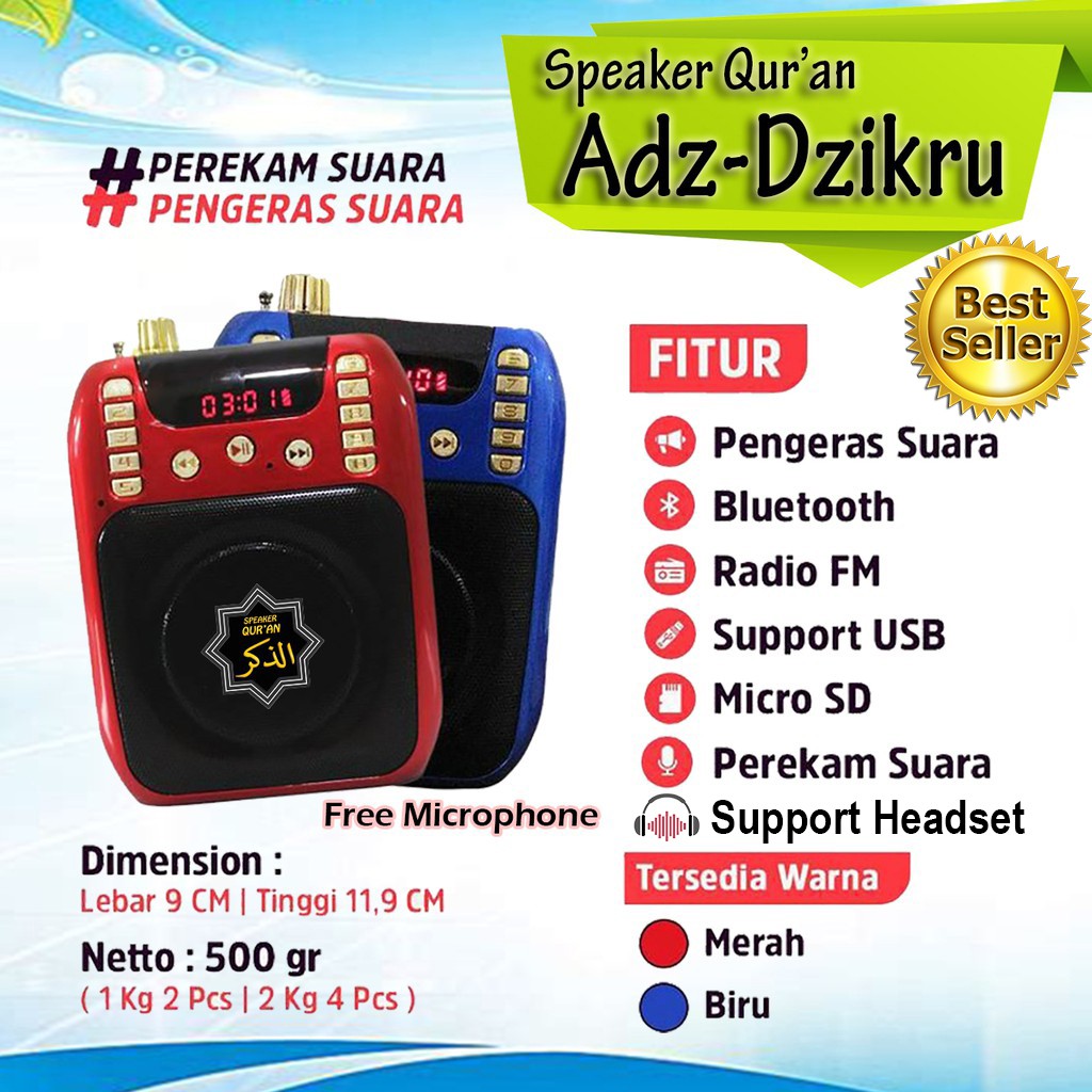 (Original Harga Agen) Speaker AlQuran Speaker Murottal Adz Dzikru Speaker Quran Murotal Al Akram