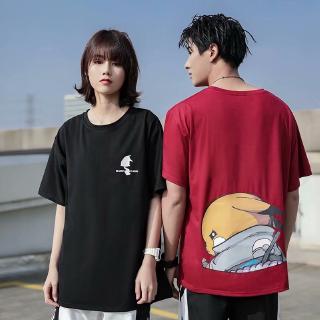 2021 Kaos  T Shirt Lengan Pendek Model Baggy Motif Print 