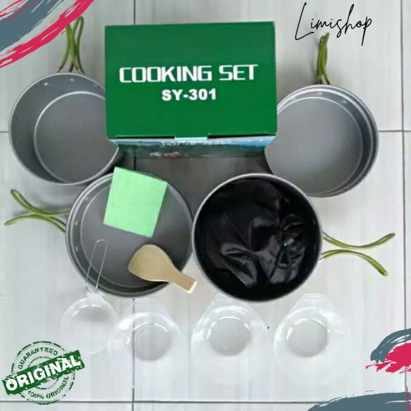 Paket cooking set SY 301 / cooking set camping / cooking set murah / cooking set lengkap
