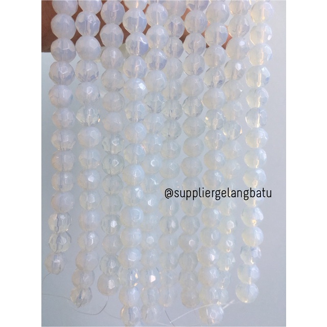 kristal bola dunia cutting 8mm moonstone ceko bulat opal biduri wulan