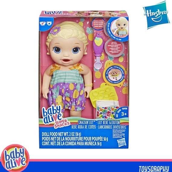 Baby Alive - SNACKIN LILY Bisa makan, poop / Boneka bayi / Mainan bayi