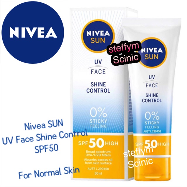 nivea shine control sunscreen