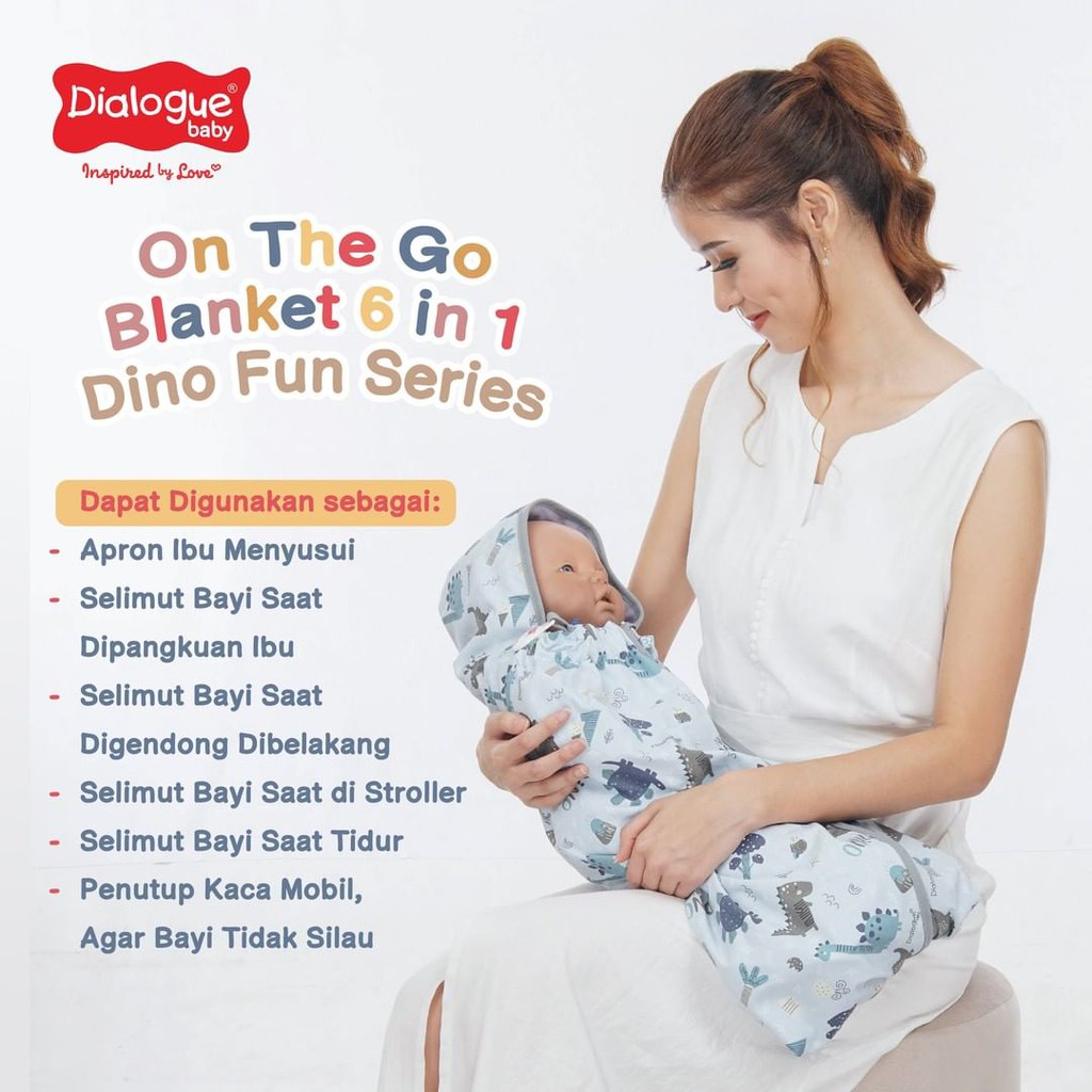 Dialogue Baby On the Go Blanket 6in1 Dino Fun Series - DGB3221