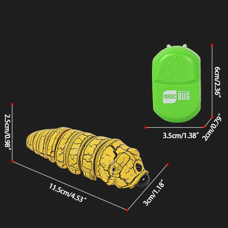 Mary Simulasi Cacing Remote Control Serangga Menggoyangkan Trik Mainan Perlengkapan Kinerja