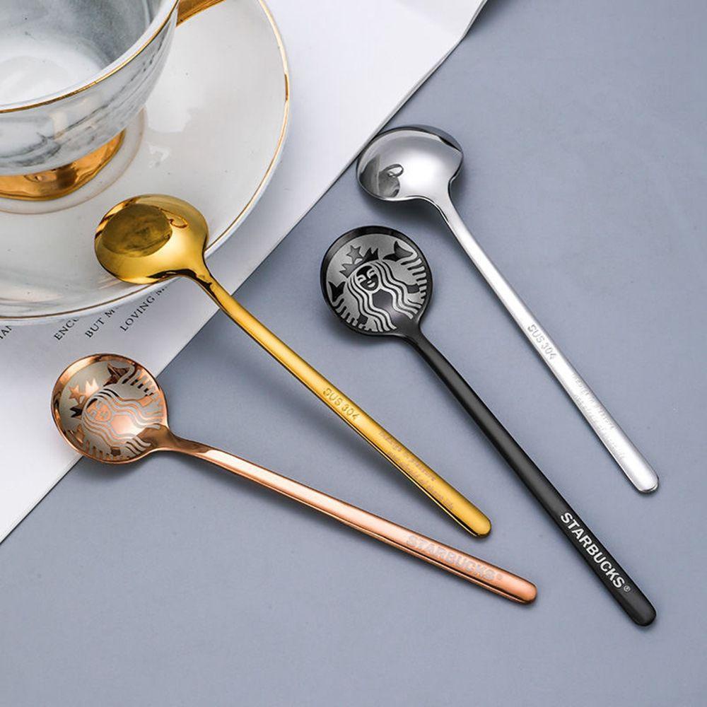 NICKOLAS1 Sendok Pengaduk Sendok Garpu Teh Madu Untuk Piknik Kitche Stainless Steel Cocktail Cutlery Ice Cream Dessert Spoon