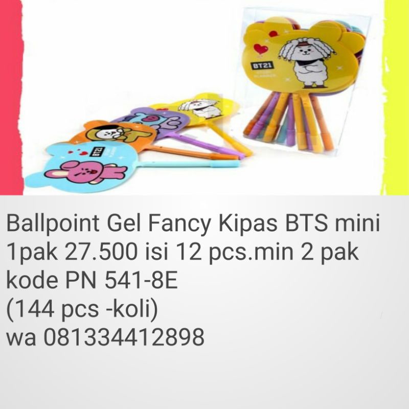 

ballpoint gel fancy kipas BTS mini