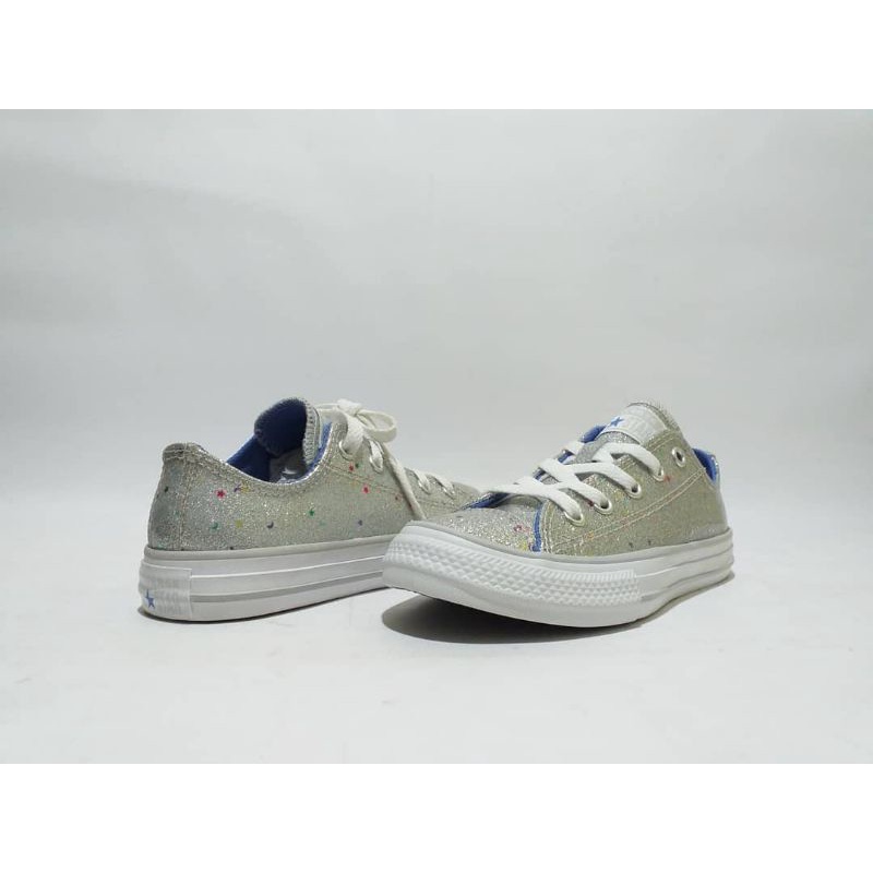 100% ORIGINAL SEPATU ANAK CONVERSE CTAS OX SILVER OZONE BLUE