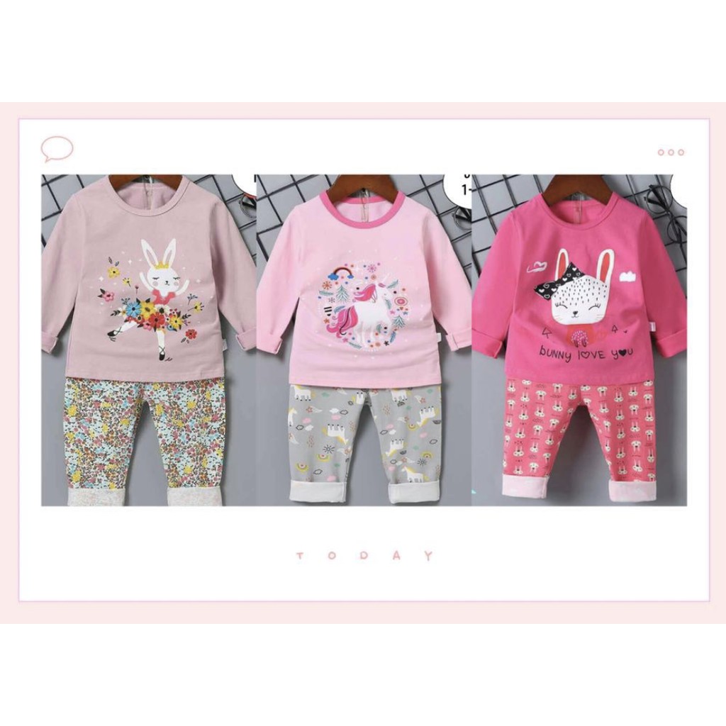 babyfit setelan  panjang baju  anak  perempuan  import  