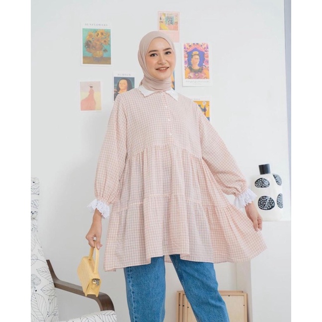 Audre Gingham Nude by Haidee & Orlin Original