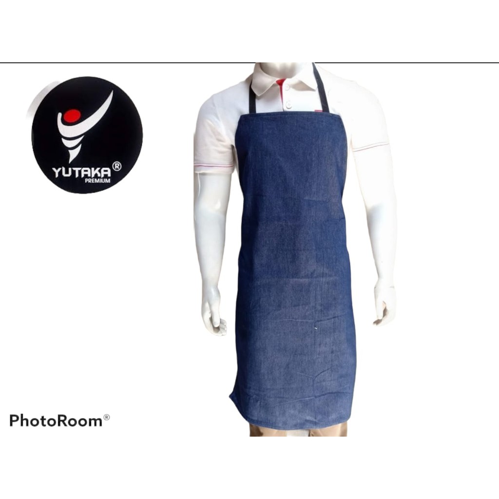 Apron Celemek Blue Jeans Murah/apron dada jeans standar