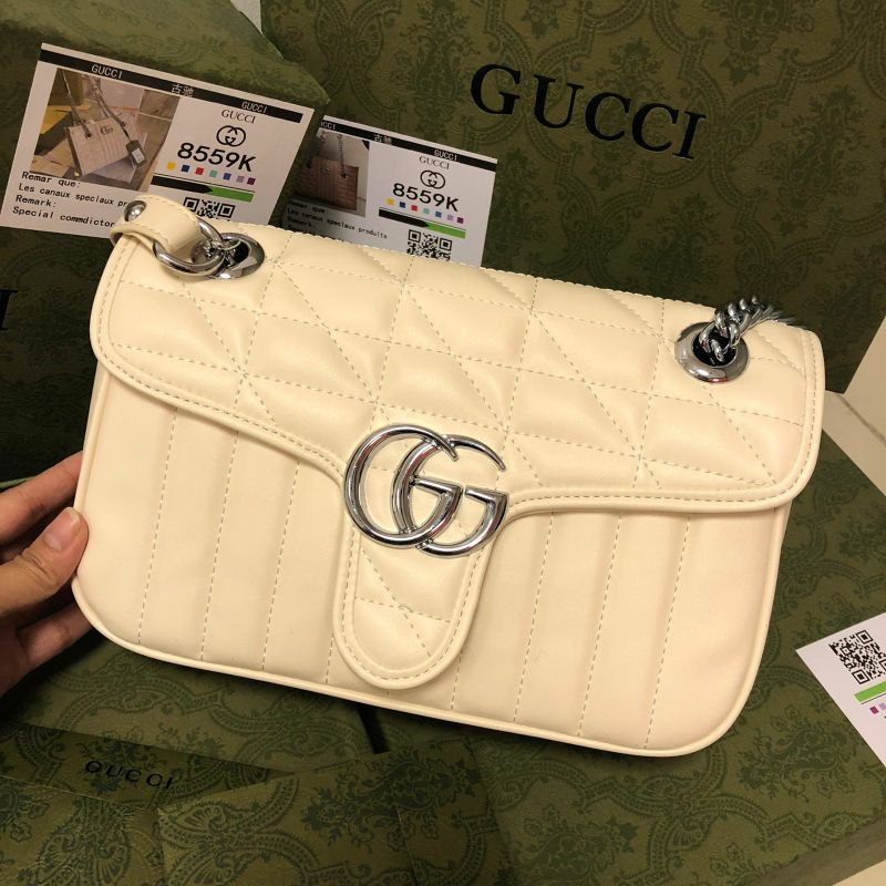 Tas Fashion Wanita Gucci Marmont Aria SHW Besi Silver TERMURAH