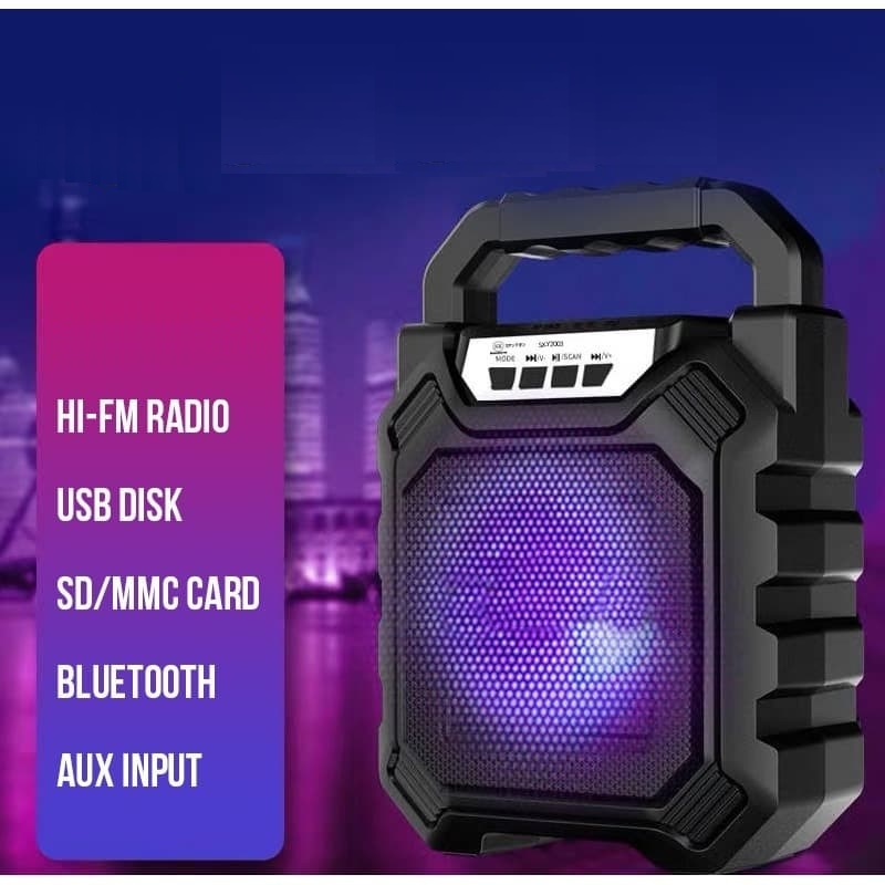 Speaker + Mic Portable Bluetooth FM Radio SD Card Aux Microphone Speaker Mini