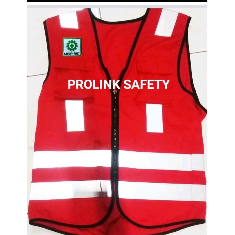 ROMPI SAFETY PREMIUM PAKAI FURING MERAH BERLOGO K3 BENDERA