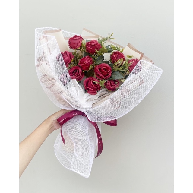Echiiglo - (READY) buket bunga mawar merah artificial kado cowo ultah wedding wisuda anniversary valentine day kelulusan perpisahan Premium cewe cowo cewek cowok ulang tahun valentines mothers day hari ibu