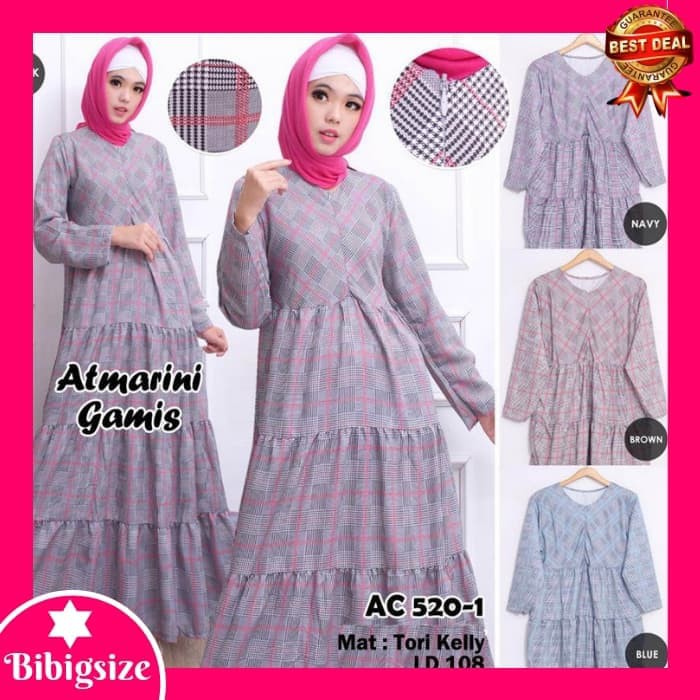 Baju Gamis Muslimah 372   Baju Dress Big Size 372   Cokelat