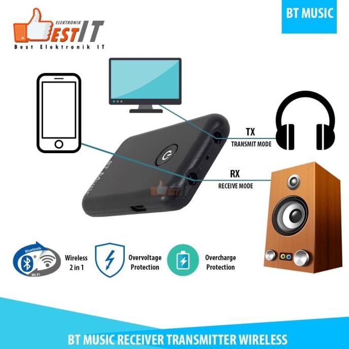 Bluetooth audio transmitter 2 in 1 Wireless audio receiver Termurah